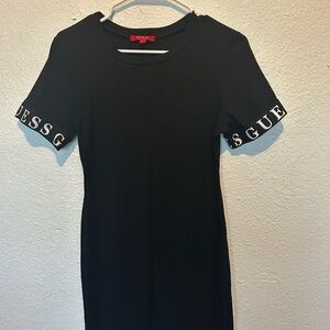 Guess Black Tee with Red Logo Tag